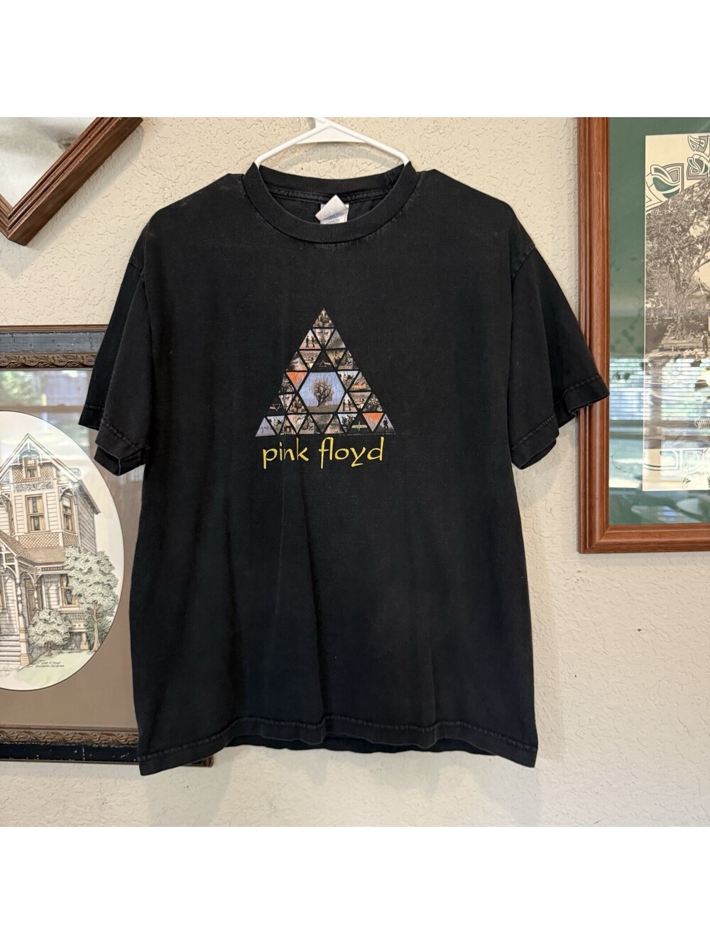 Vintage 00s Pink Floyd Prism 2005 Black Rock Band Tour Shirt Size Mens Large